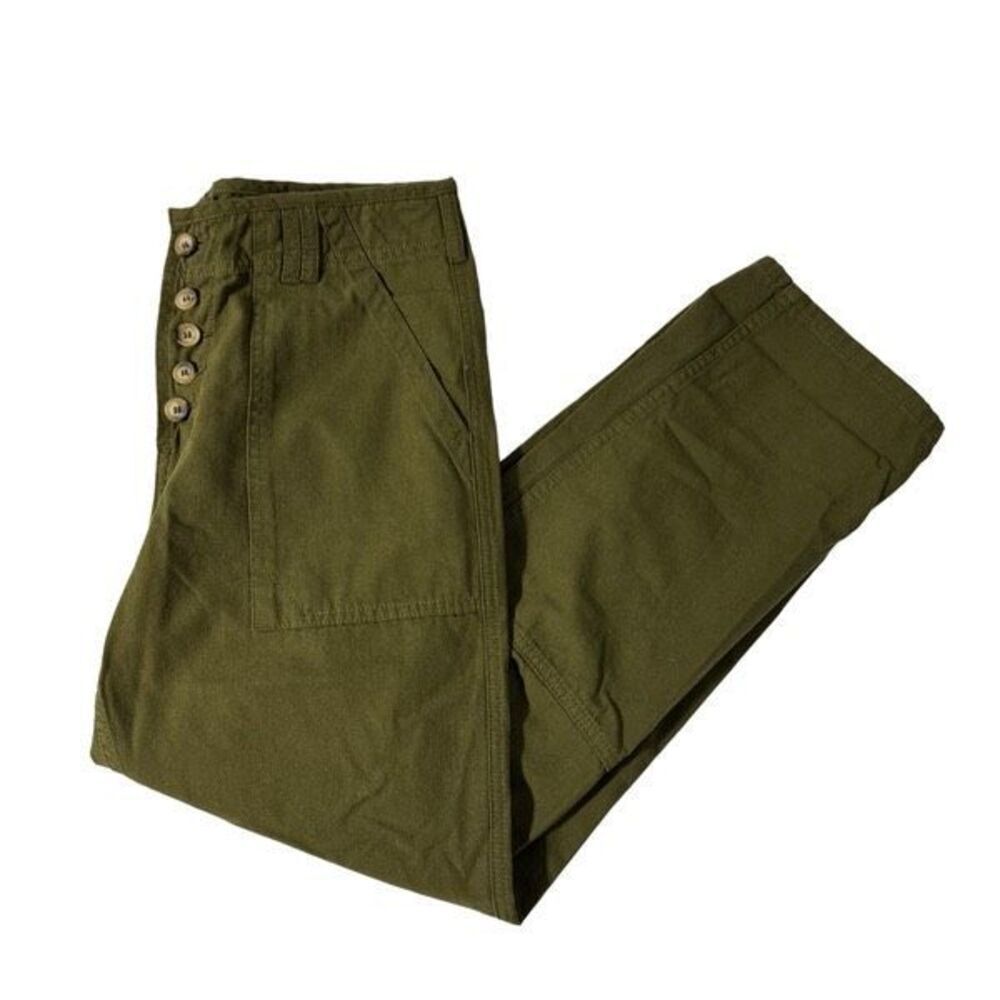 Mod Ref Button Front Green Cargo Style Pants size Large